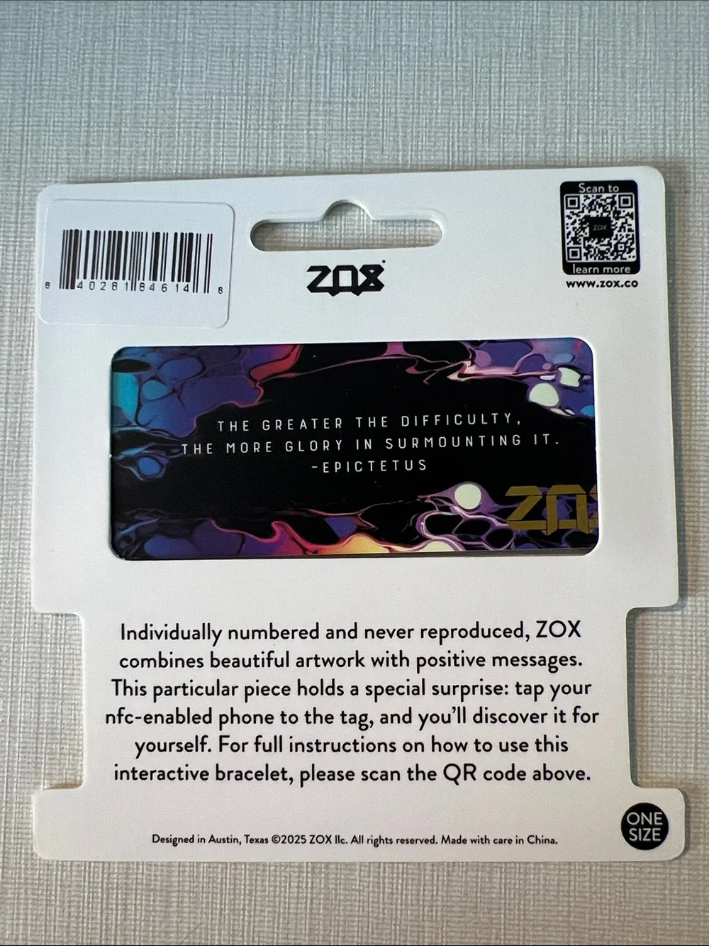 ZOX 'You Are Resilient' Reversible Bracelet - Purple & Blue
